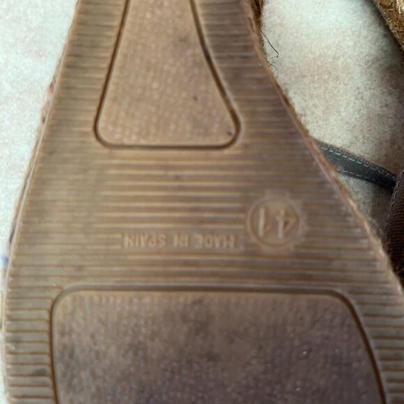 Gaimo Canvas Taupe Platform Wedge Espadrilles Handmade - Picture 16 of 16